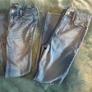 2 pair Girls Old Navy Rock Star jeggings. Size 12 adjustable waist.